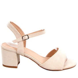 Sandale cu toc inalt Jolina Beige bej Sandale cu toc inalt Jolina Beige bej