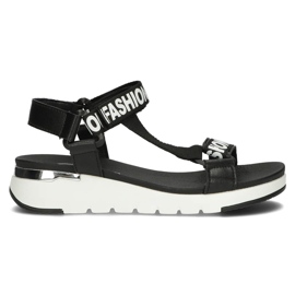 Sandale din piele Filippo DS2169 / 22 Bk negru Sandale din piele Filippo DS2169 / 22 Bk negru