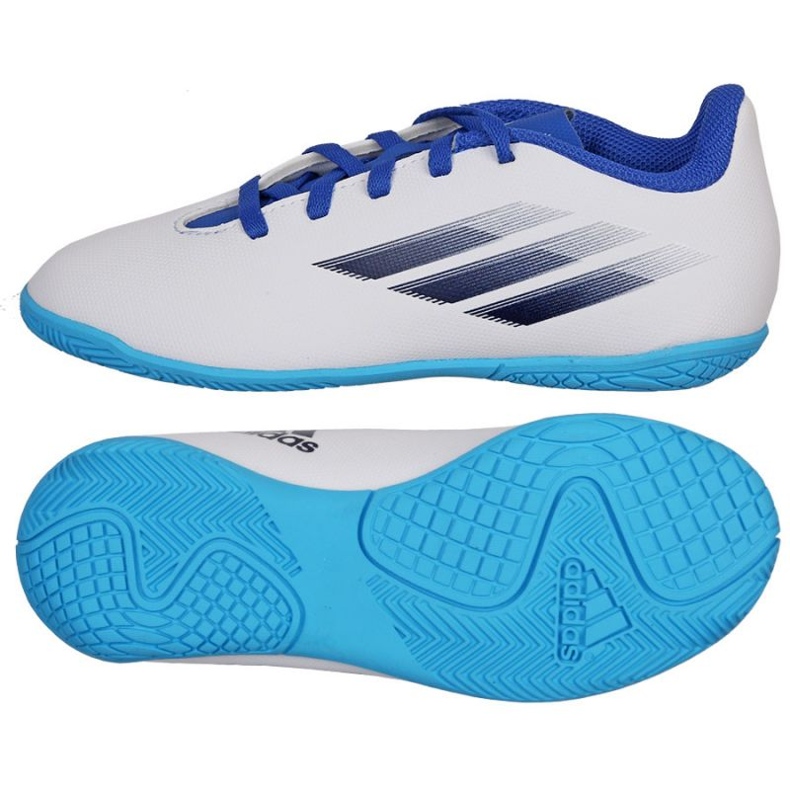 Ghete de fotbal Adidas X Speedflow.4 In Jr GW7527 alb alb