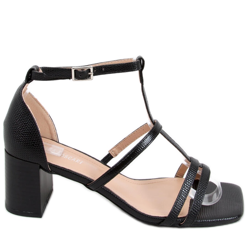 Sandale Vinta Black cu toc negru Sandale Vinta Black cu toc negru