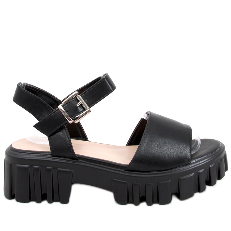 Sandale Dianne Black cu talpă înaltă negru