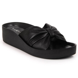 Papuci de piele pe pană T.Sokolski W SCA162A negru Papuci de piele pe pană T.Sokolski W SCA162A negru