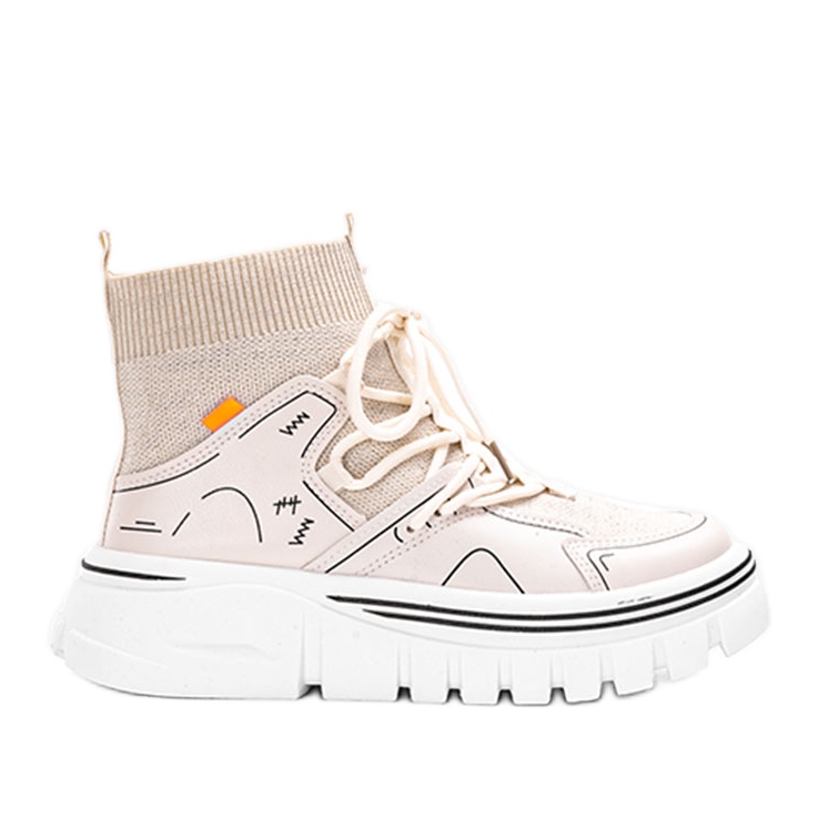 Tenisi Toler de culoare bej până la glezne Tenisi Toler de culoare bej până la glezne