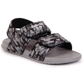 Sandale cu spumă velcro American Club Jr AM881B gri