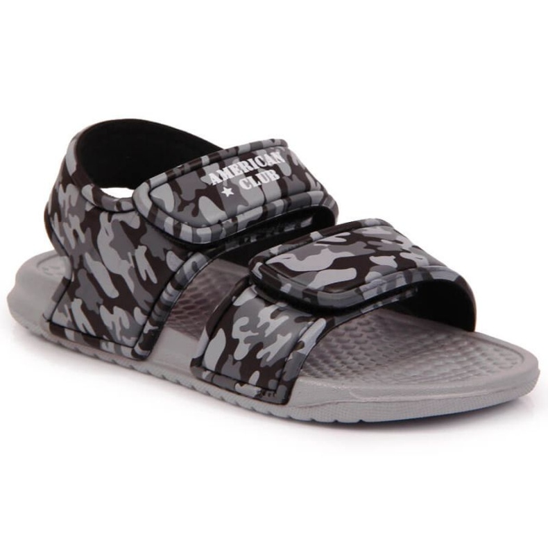 Sandale cu spumă velcro American Club Jr AM881B gri