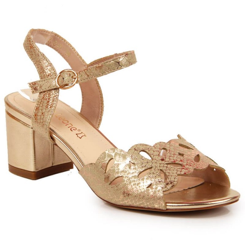 Sandale pe stâlpul lui Sergio Leone W SK371 aurii de aur