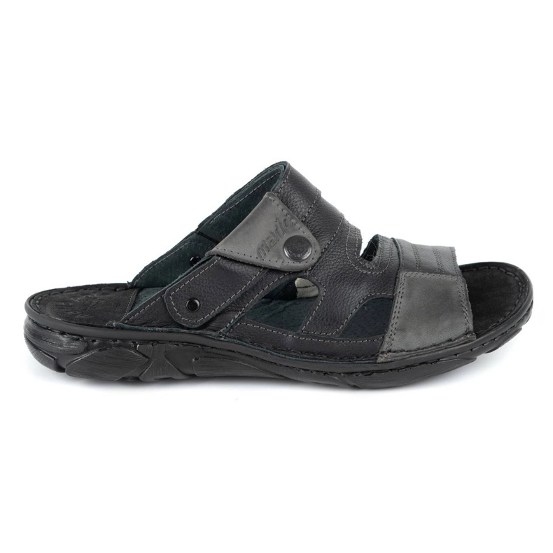 Olivier Papuci de piele pentru bărbați 460MP negru