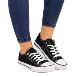 Tenisi sportivi negri Atletico din material textil negru