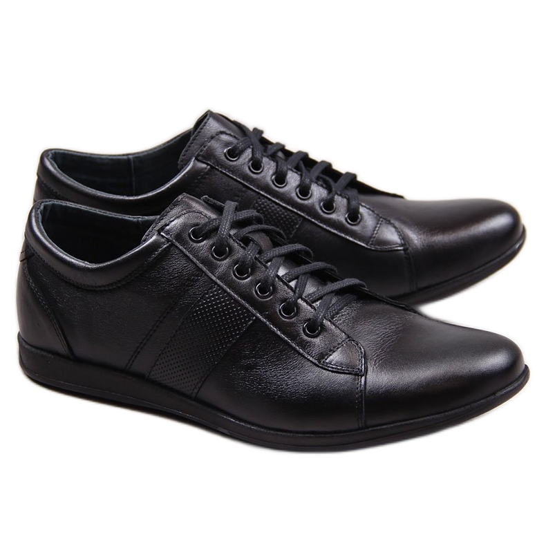 Negru Pantofi casual barbati din piele Gregor 2063