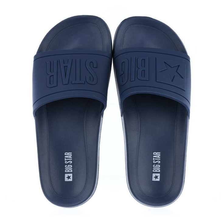 Papuci de plajă de cauciuc pentru bărbați, de culoare bleumarin, Big Star DD174688 albastru