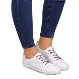 Pantofi dama piele, piele alb Filippo