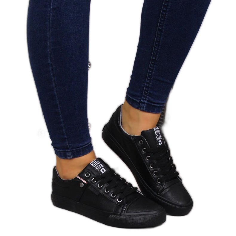 Low-top piele ecologică neagră Big Star GG274061 negru