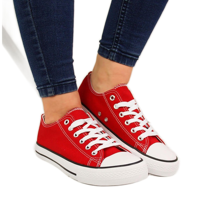 Tenisi roșii din material textil decoltat Atletico roșu Tenisi roșii din material textil decoltat Atletico roșu