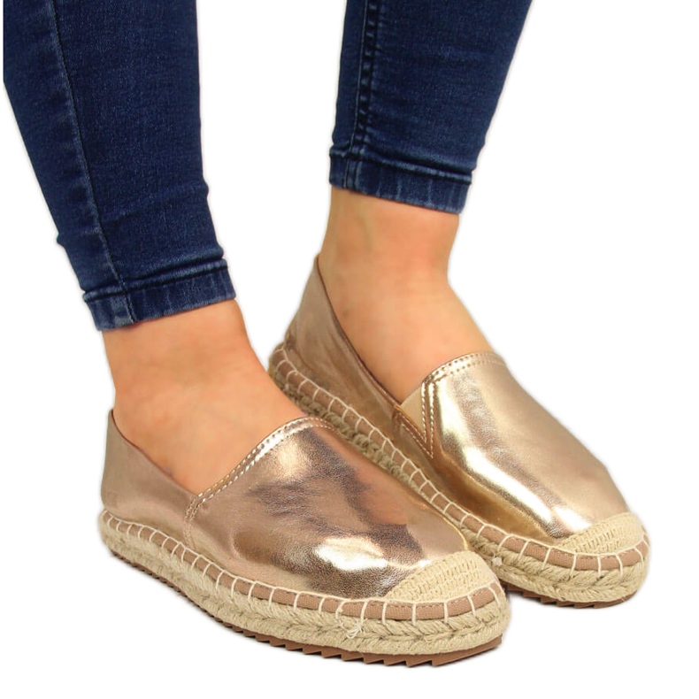 Espadrile de dama cu piele ecologica, auriu Big Star HH274503 de aur Espadrile de dama cu piele ecologica, auriu Big Star HH274503 de aur
