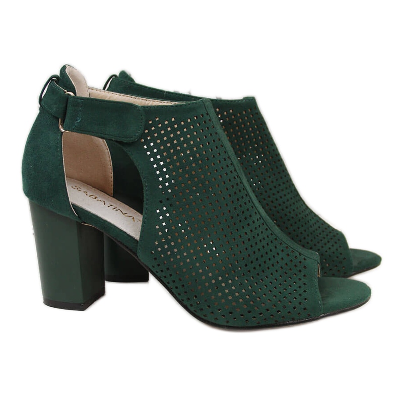 Sandale de dama Sabatina verzi cu Velcro verde