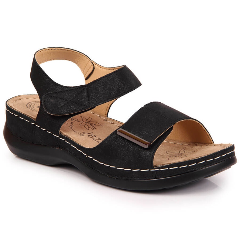 Sandale de dama negre cu velcro negru eVento