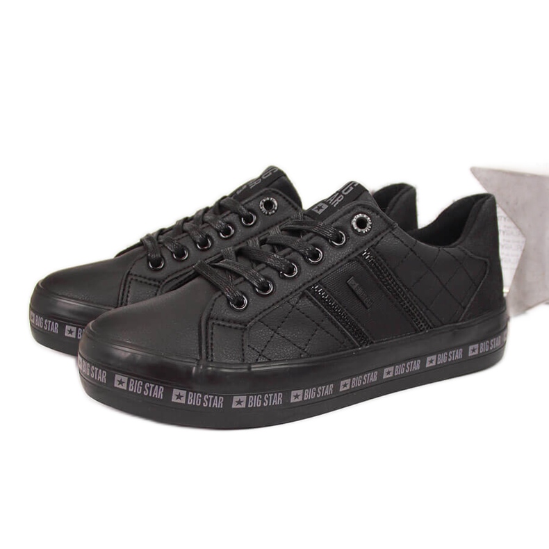 Adidași de damă negri Big Star II274070, cu vârful joasă negru