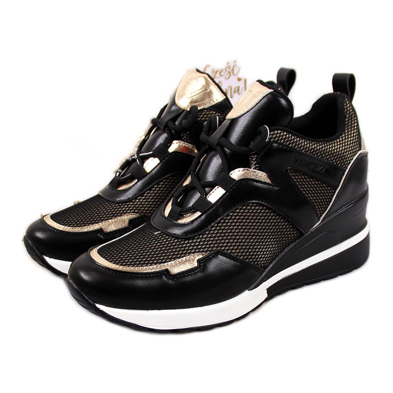 Tenisi de dama negri Vinceza negru de aur Tenisi de dama negri Vinceza negru de aur