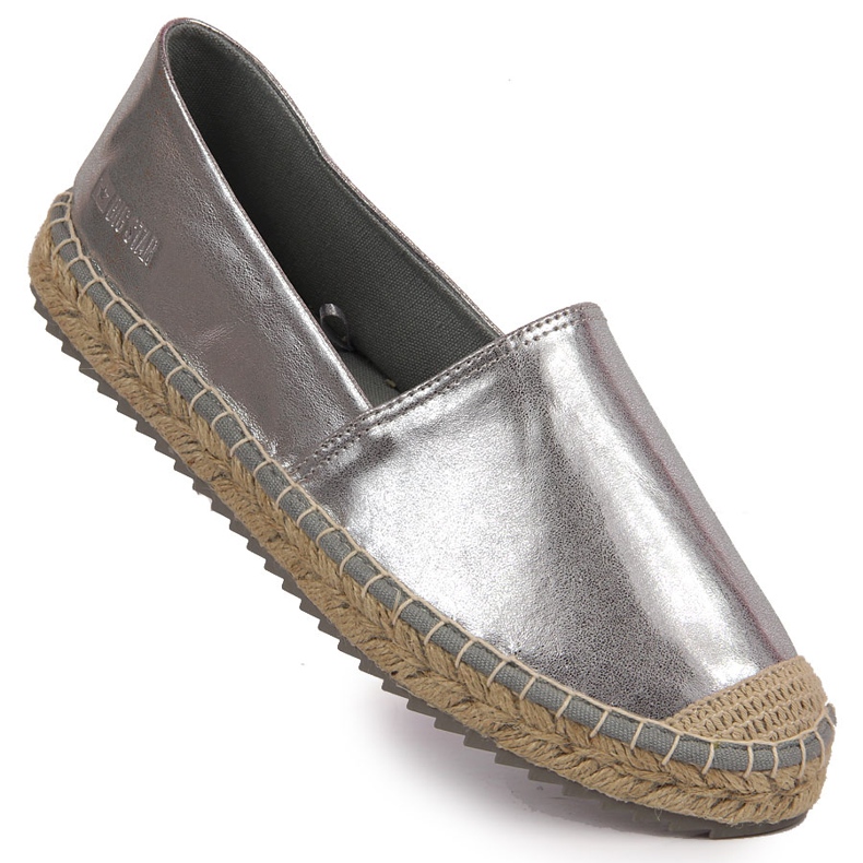 Espadrile de dama din piele ecologica argintie Big Star HH274504