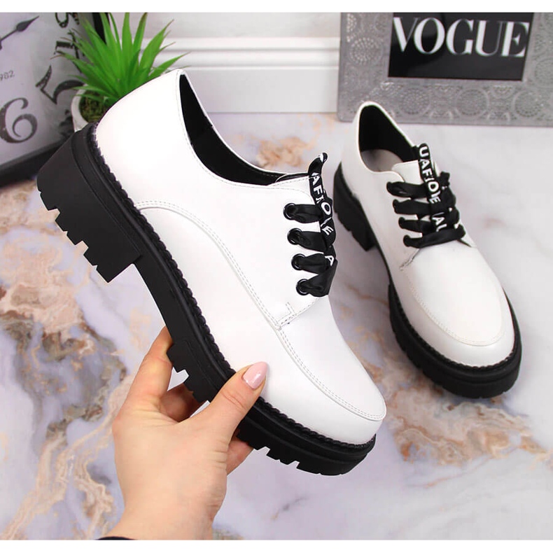 Cizme dama cu cizme cu platforma, albe Laura La.Fi