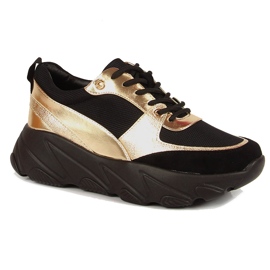 Pantofi sport de damă pe platforma Potocki negru de aur