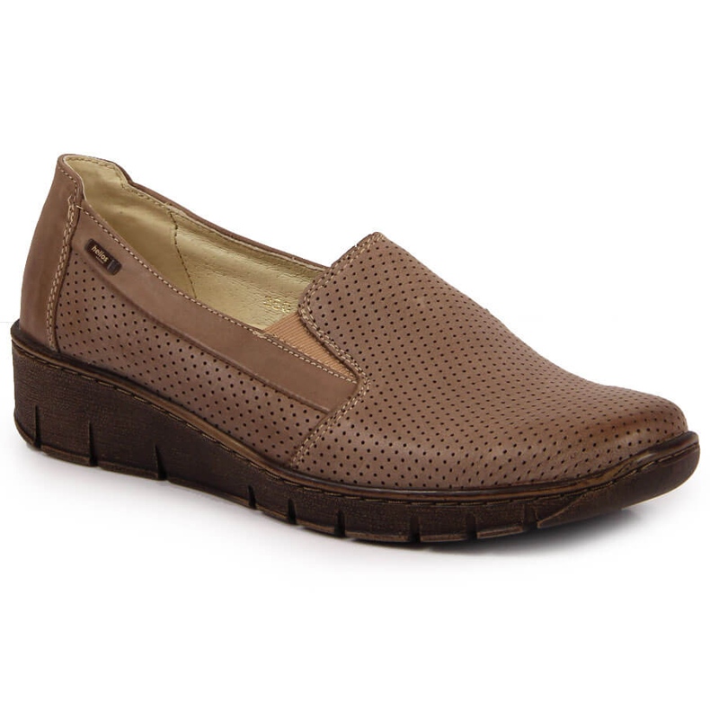 Pantofi de damă din piele pe pană Helios 350 bej