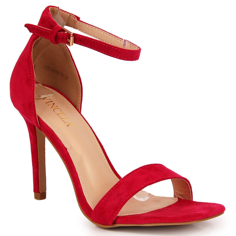 Sandale tocuri inalte piele intoarsa fucsia Vinceza roz