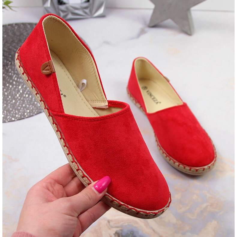 Espadrile de dama Red Vinceza cu decupaj roșu