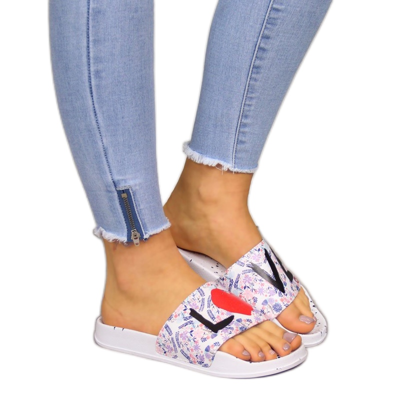 Papuci de plajă de cauciuc alb pentru femei Big Star