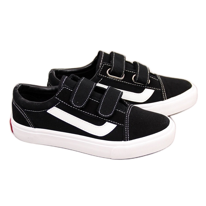 Tenisi copii negri Atletico negri cu velcro negru Tenisi copii negri Atletico negri cu velcro negru