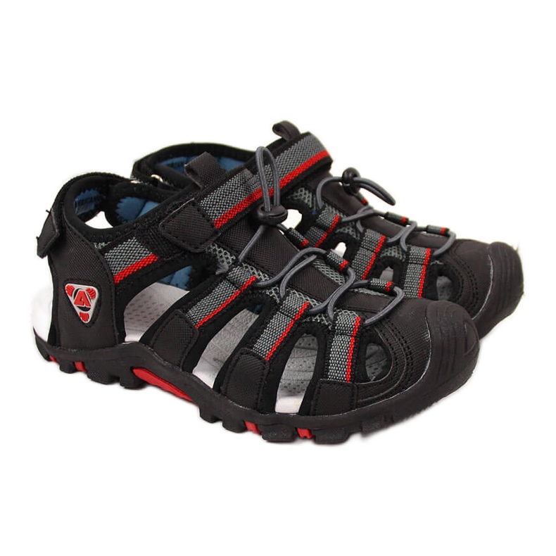 Sandale pentru baieti cu Velcro negru American Club