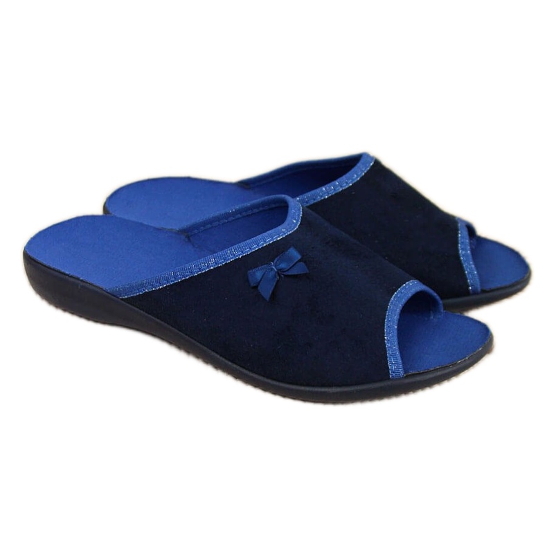 Papuci de casa dama, bleumarin si albastru Befado albastru marin