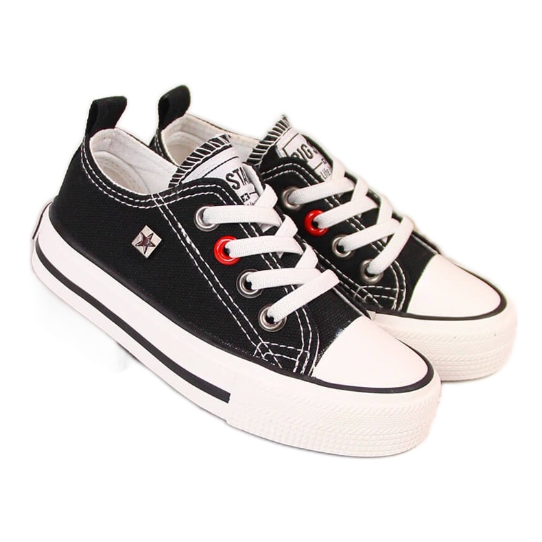 Tenisi copii negri josi Big Star HH374090 alb negru