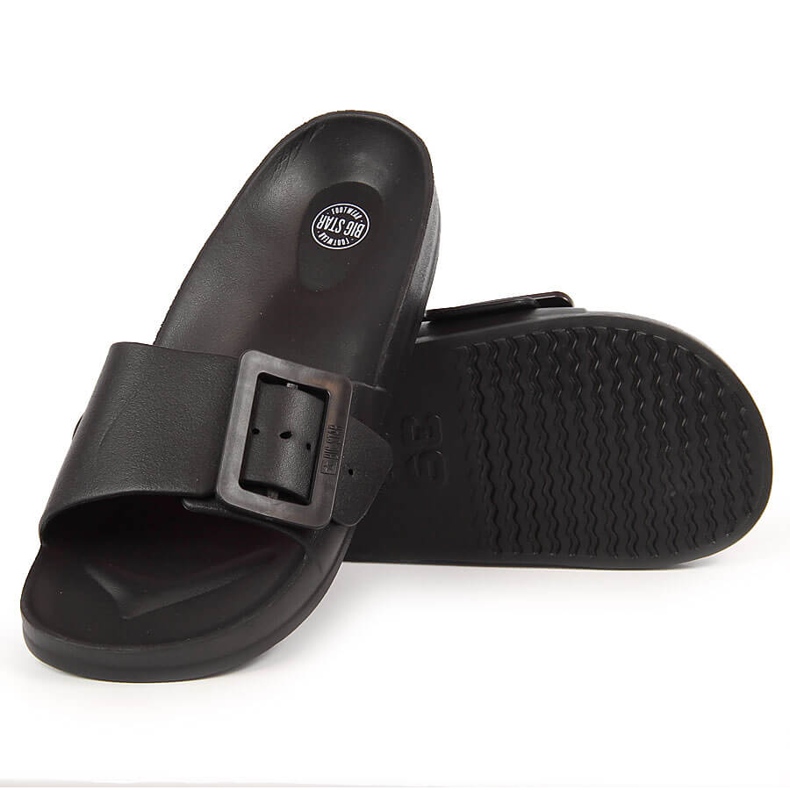 Papuci de plajă de damă cu spumă neagră Big Star FF274A389 negru