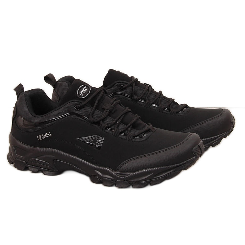 Pantofi de trekking impermeabili pentru bărbați Black American Club negru