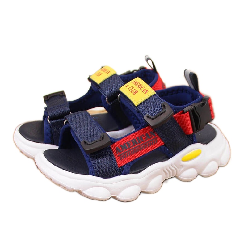 Sandale cu velcro American Club bleumarin pentru baieti albastru marin