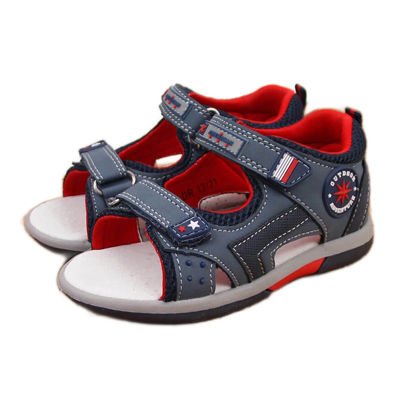 Sandale cu velcro American Club bleumarin pentru baieti albastru