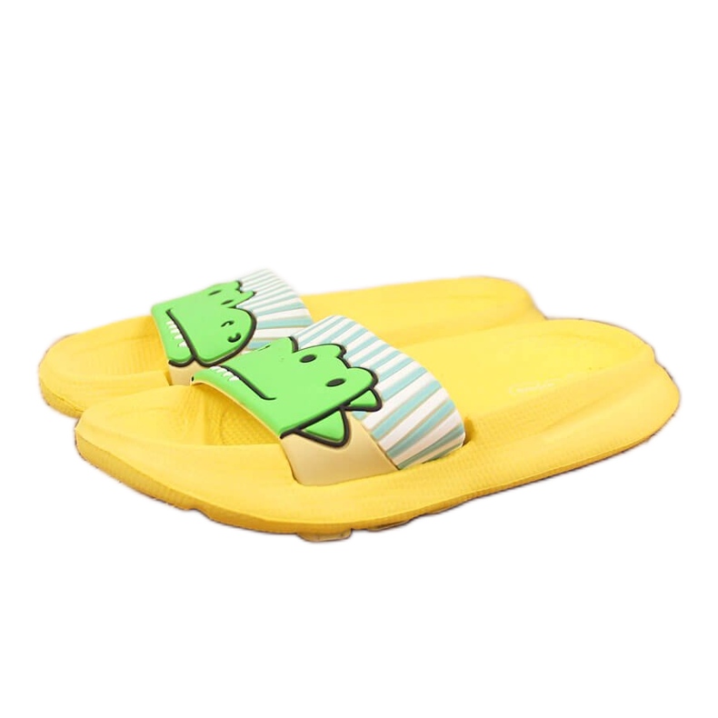 Papuci de copii din spuma Befado galbeni cu un aligator