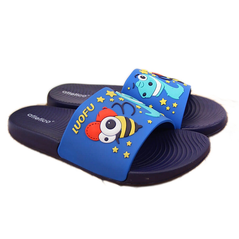 Papuci de baieti pentru piscina bleumarin Atletico albastru marin albastru