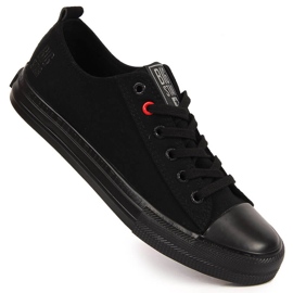 Adidași bărbați, negri, din material textil, Big Star JJ174003 negru Adidași bărbați, negri, din material textil, Big Star JJ174003 negru