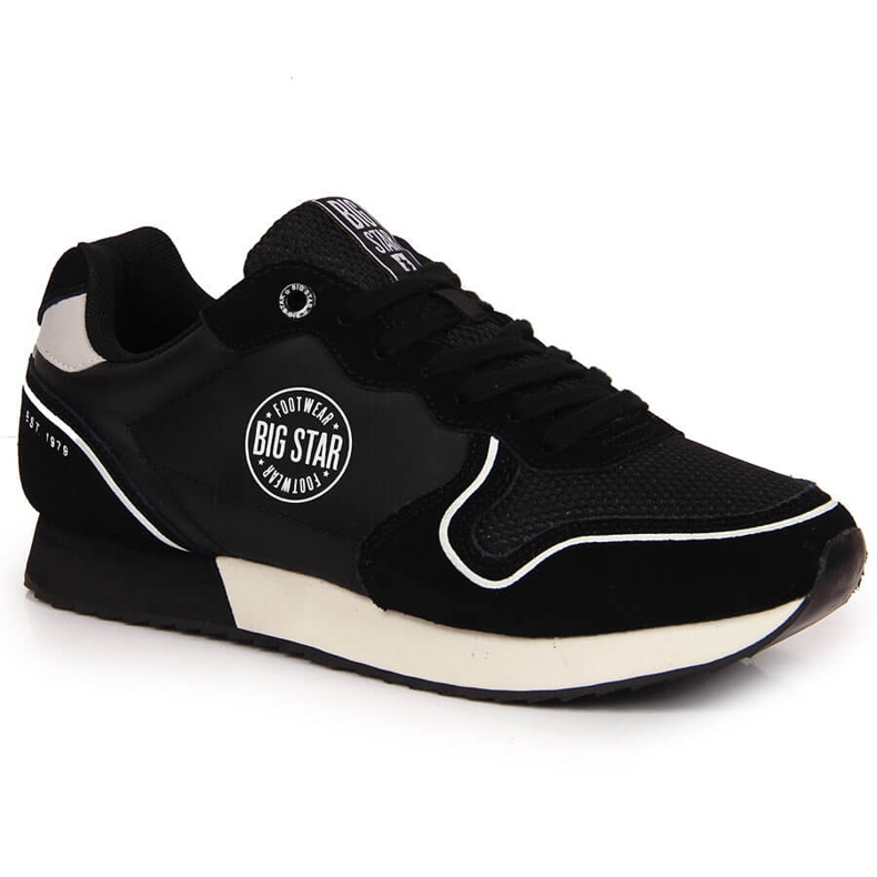 Pantofi sport pentru bărbați din piele neagră Big Star JJ174140 negru