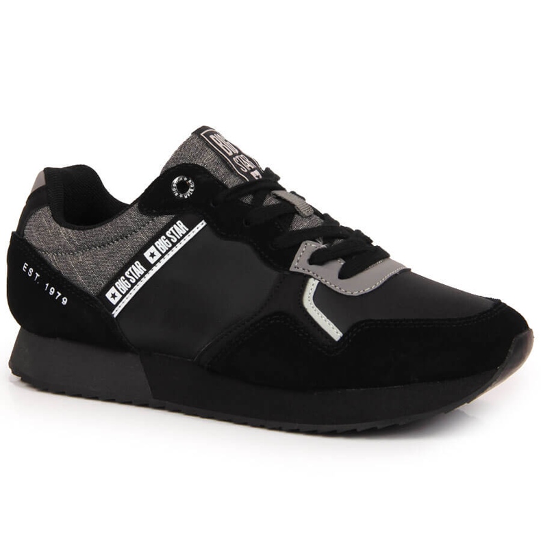 Pantofi sport barbati piele neagra Big Star JJ174145 negru