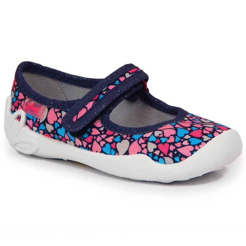 Papuci de balerini pentru fete cu inimioare Befado roz