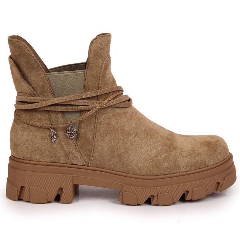 Cizme Jodhpur negre de dama, bej, Filippo