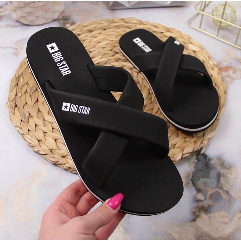 Papuci negri din spumă Big Star JJ274A338 negru