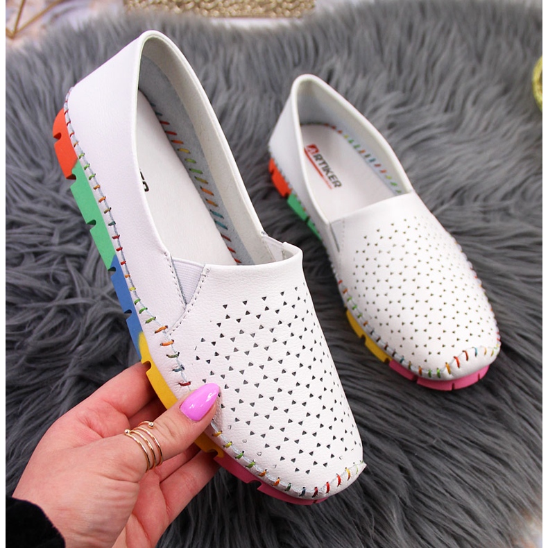 Pantofi de dama din piele Artiker albe confortabili