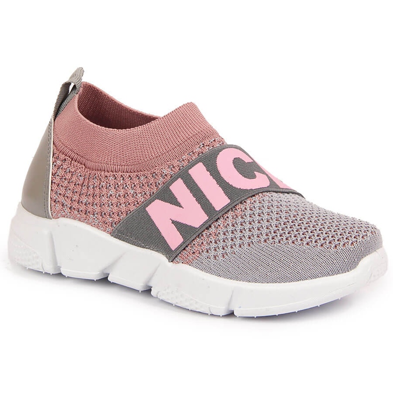 Pantofi sport pentru fete McKeylor cu slip-on roz gri Pantofi sport pentru fete McKeylor cu slip-on roz gri