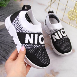 Incaltaminte sport slip-on pentru copii McKeylor negru/alb