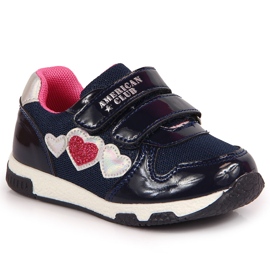 Pantofi sport pentru fete bleumarin American Club albastru marin roz Pantofi sport pentru fete bleumarin American Club albastru marin roz