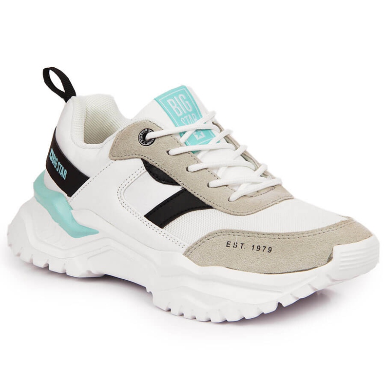 Tenisi albi de damă Big Star JJ274A412 albi gri multicolor